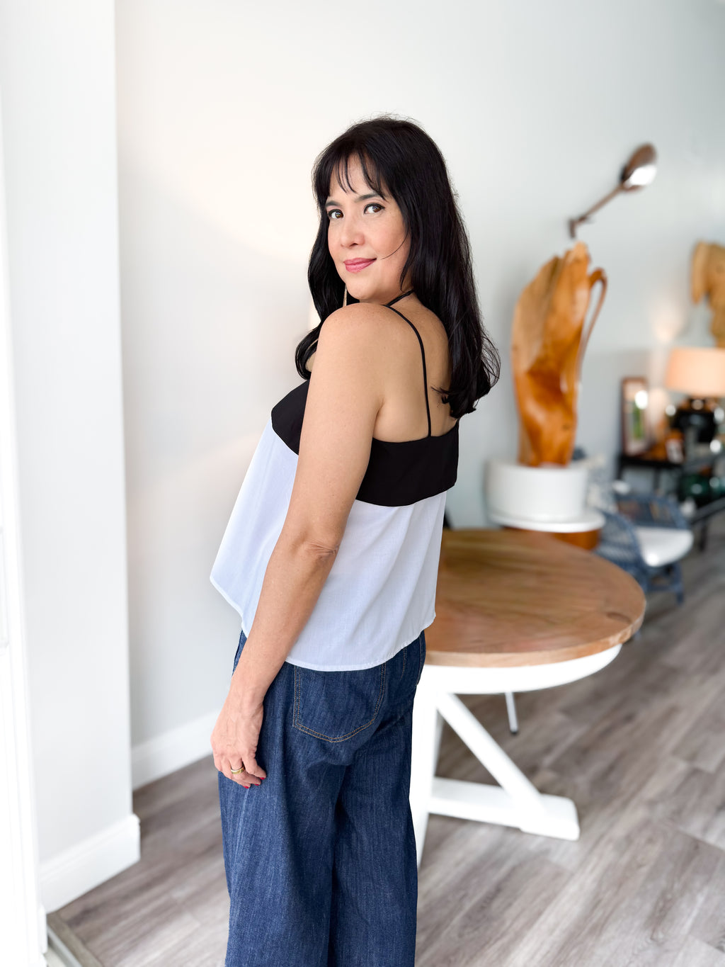 Banded Tank in Viscose