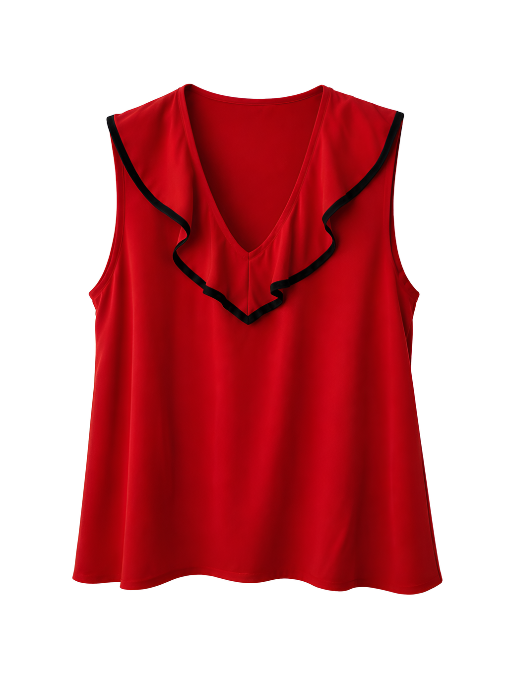 Ruffle Neck Top in Viscose